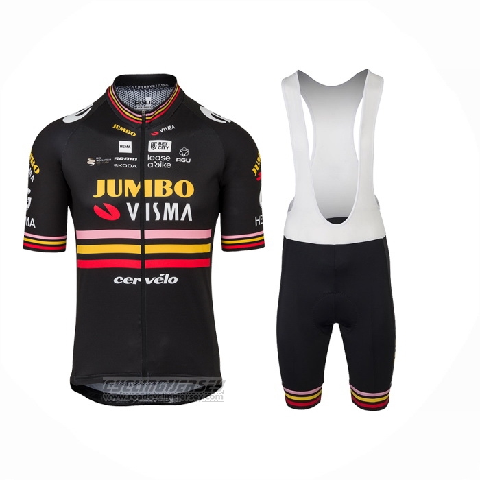 2023 Cycling Jersey Jumbo Visma Black Short Sleeve And Bib Short